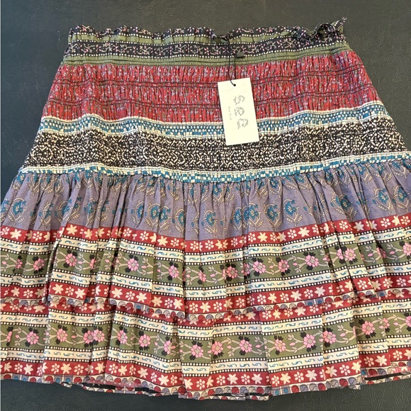 Sea New York Purple and Red Smocked Bubble Mini Skirt - Picture 2 of 3